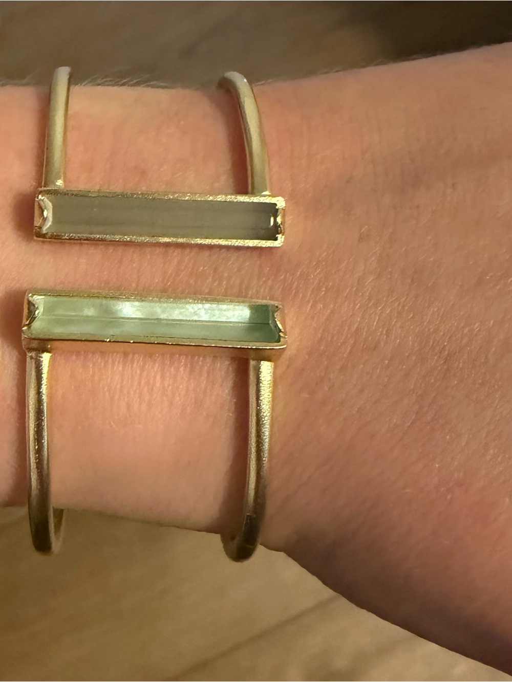 Kendra Scott Gold Double Bar Open Cuff Bracelet - Picture 3 of 4